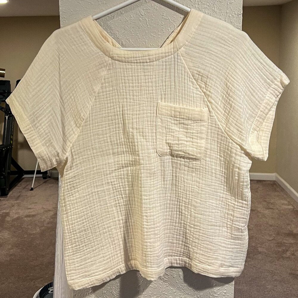 MADEWELL Lightspun Renwood Button-Back Top S